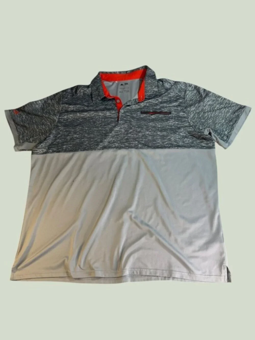 Adidas Climacool Men's 2XL Colorblock Short Sleeve Golf Polo Shirt Gray